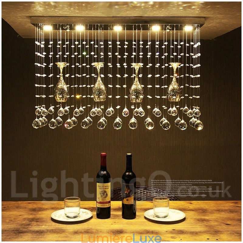 Plafonnier suspendu moderne en cristal à 5 lumières, luminaire d'intérieur