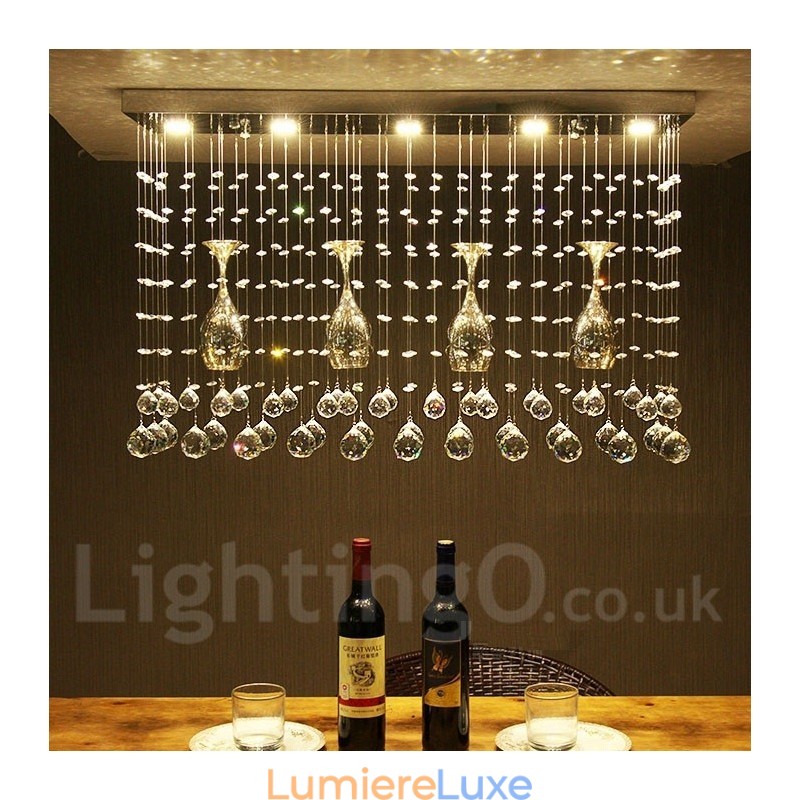 Plafonnier suspendu moderne en cristal à 5 lumières, luminaire d'intérieur