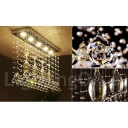 Plafonnier suspendu moderne en cristal à 5 lumières, luminaire d'intérieur