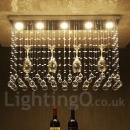 Plafonnier suspendu moderne en cristal à 5 lumières, luminaire d'intérieur