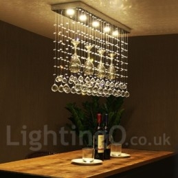 Plafonnier suspendu moderne en cristal à 5 lumières, luminaire d'intérieur