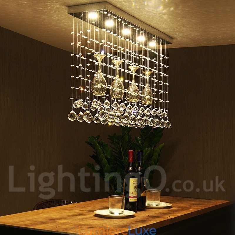 Plafonnier suspendu moderne en cristal à 5 lumières, luminaire d'intérieur