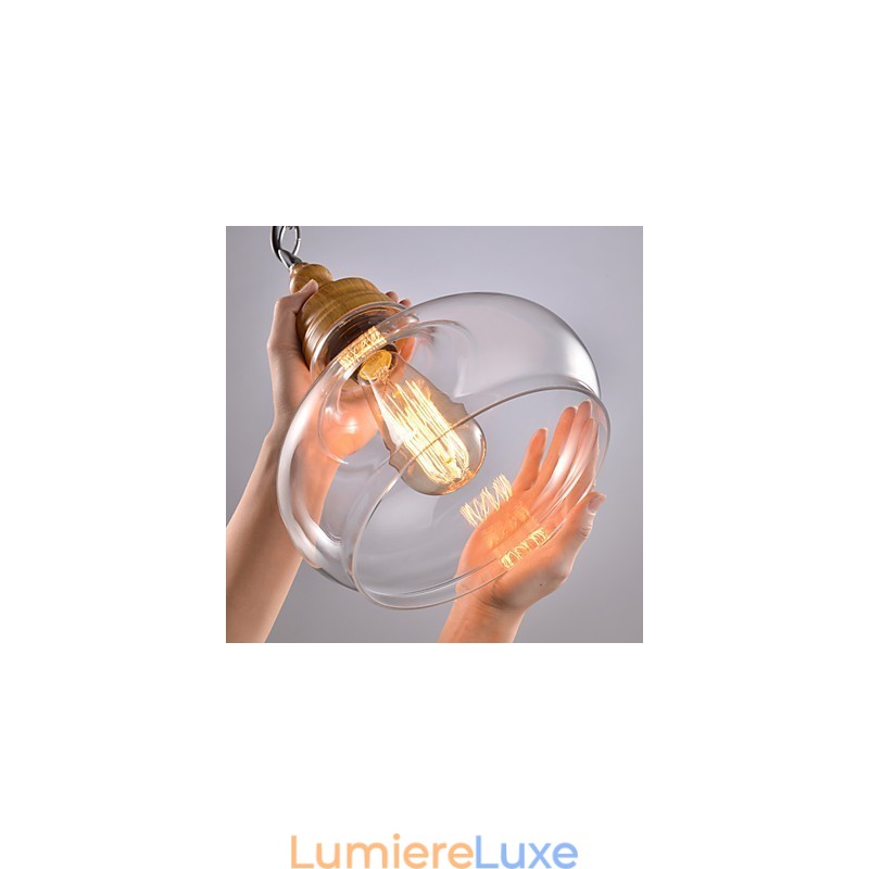Lustre suspendu en métal de style mini contemporain moderne à 3 lumières