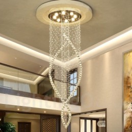 Plafonnier suspendu en cristal extra large et moderne, luminaire d'intérieur