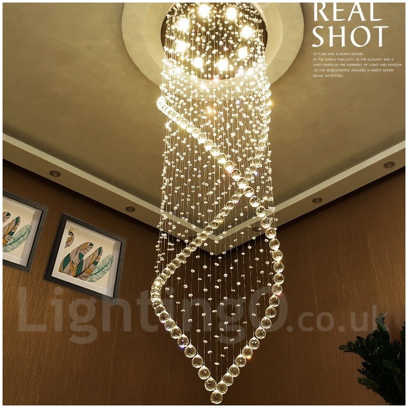 Plafonnier suspendu en cristal extra large et moderne, luminaire d'intérieur