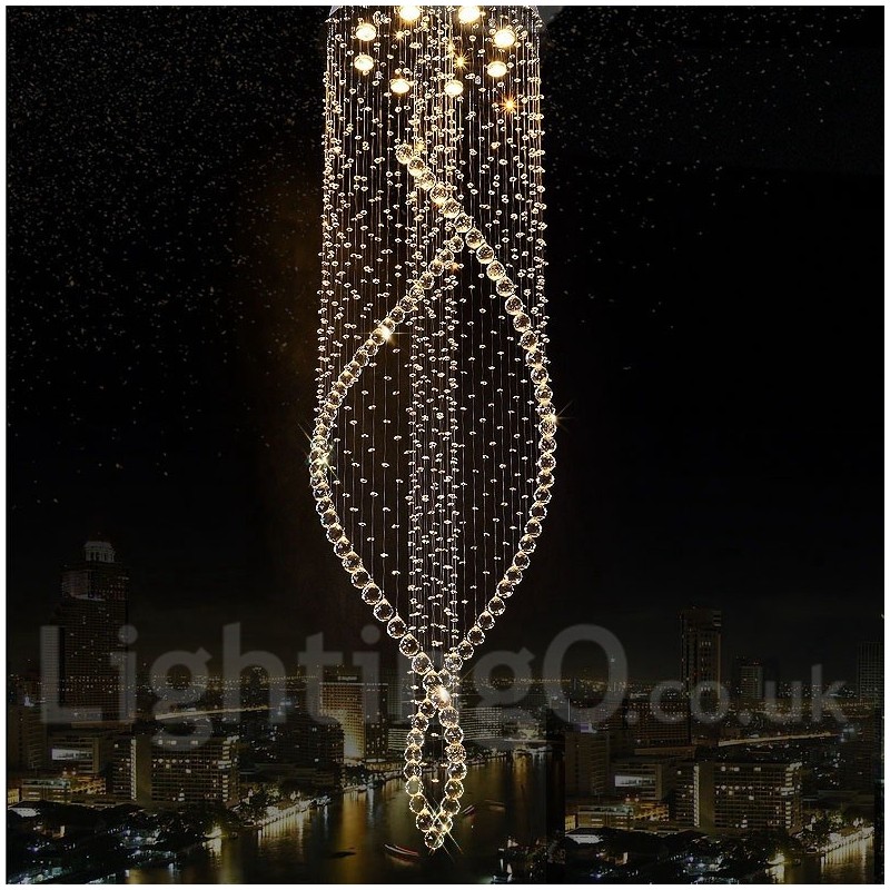 Plafonnier suspendu en cristal extra large et moderne, luminaire d'intérieur