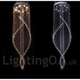 Plafonnier suspendu en cristal extra large et moderne, luminaire d'intérieur