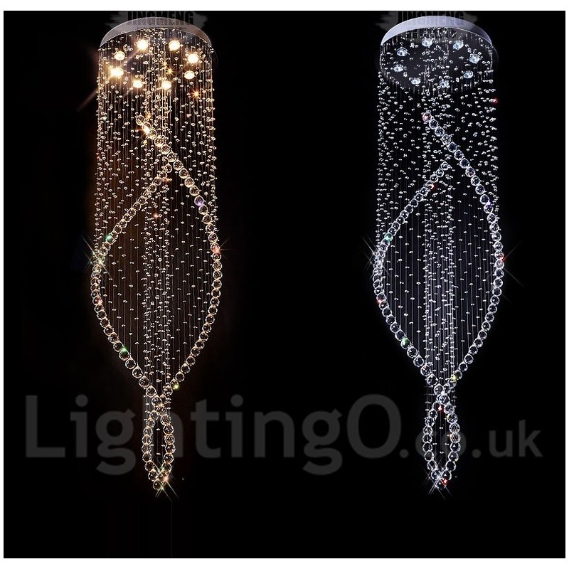 Plafonnier suspendu en cristal extra large et moderne, luminaire d'intérieur