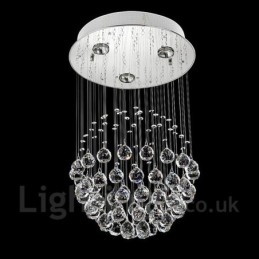 Plafonnier suspendu moderne en cristal à 3 lampes pour intérieur