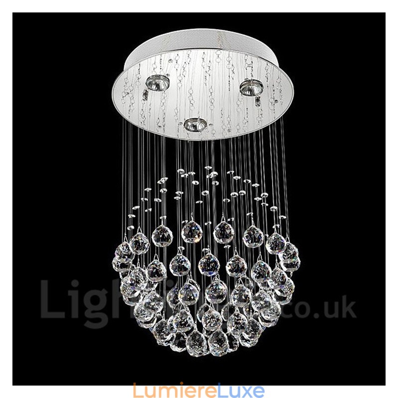 Plafonnier suspendu moderne en cristal à 3 lampes pour intérieur