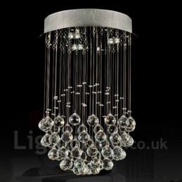 Plafonnier suspendu moderne en cristal à 3 lampes pour intérieur