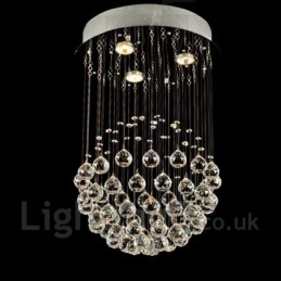 Plafonnier suspendu moderne en cristal à 3 lampes pour intérieur