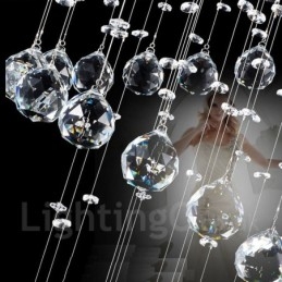 Plafonnier suspendu moderne en cristal à 3 lampes pour intérieur