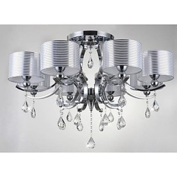 Lustre moderne en cristal K9 à 8 lumières