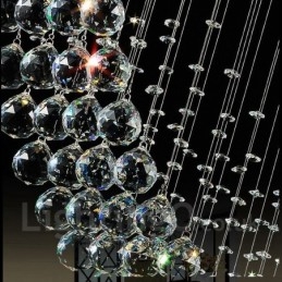 Plafonnier suspendu moderne en cristal à 3 lampes pour intérieur