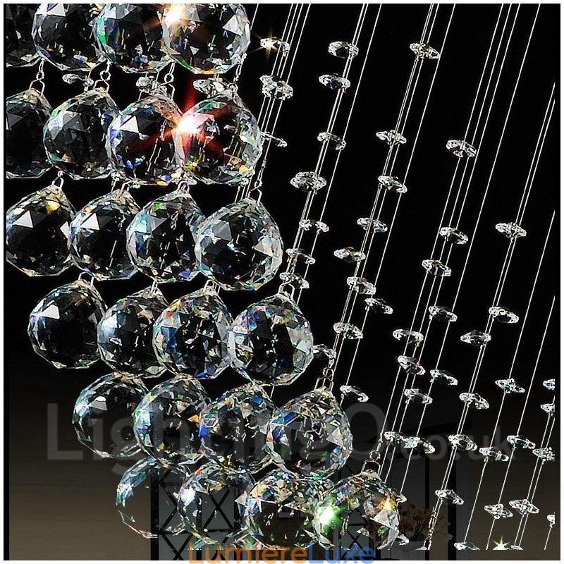Plafonnier suspendu moderne en cristal à 3 lampes pour intérieur