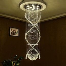 Plafonnier suspendu en cristal moderne extra long de 5 mètres, luminaire d'intérieur, luminaire décoratif de plafond