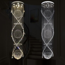 Plafonnier suspendu en cristal moderne extra long de 5 mètres, luminaire d'intérieur, luminaire décoratif de plafond