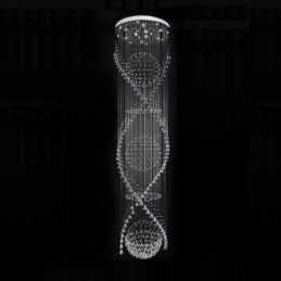 Plafonnier suspendu en cristal moderne extra long de 5 mètres, luminaire d'intérieur, luminaire décoratif de plafond