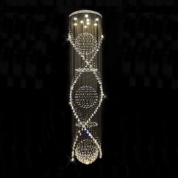 Plafonnier suspendu en cristal moderne extra long de 5 mètres, luminaire d'intérieur, luminaire décoratif de plafond