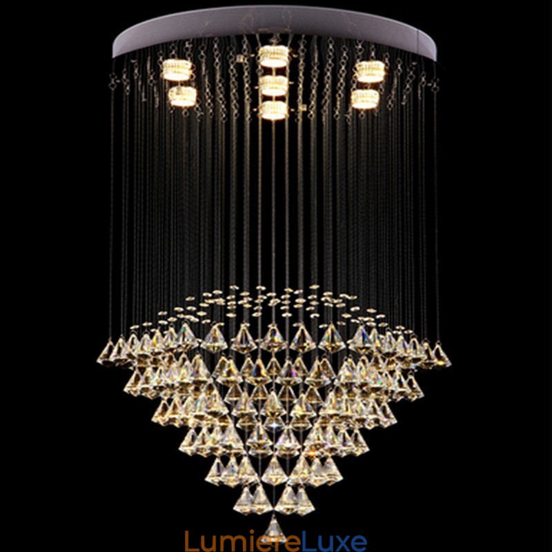 Plafonnier suspendu moderne en cristal à 7 lumières, luminaire d'intérieur