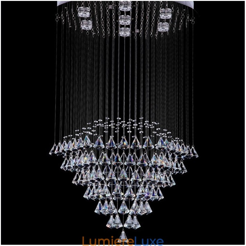 Plafonnier suspendu moderne en cristal à 7 lumières, luminaire d'intérieur