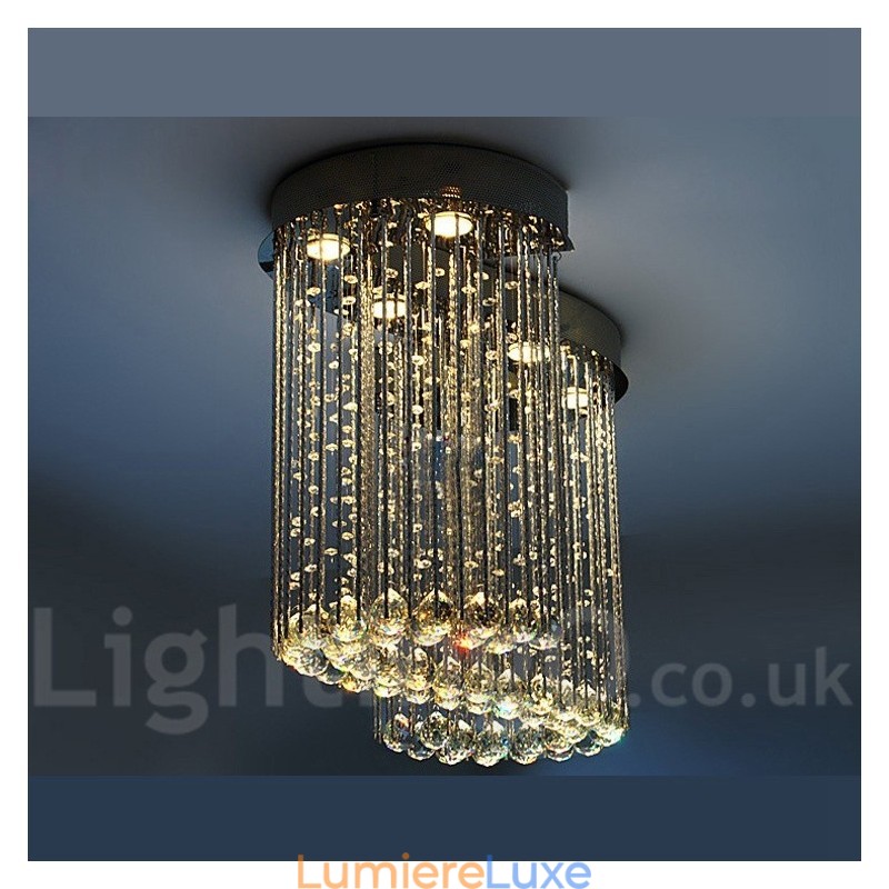 Plafonnier suspendu moderne en cristal à 6 lumières, luminaire d'intérieur