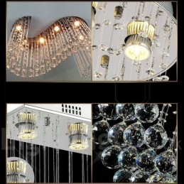 Plafonnier suspendu moderne en cristal à 6 lumières, luminaire d'intérieur