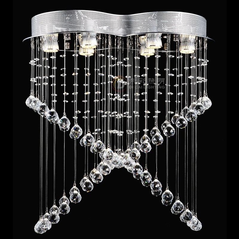 Plafonnier suspendu moderne en cristal à 6 lumières, luminaire d'intérieur