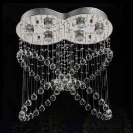 Plafonnier suspendu moderne en cristal à 6 lumières, luminaire d'intérieur