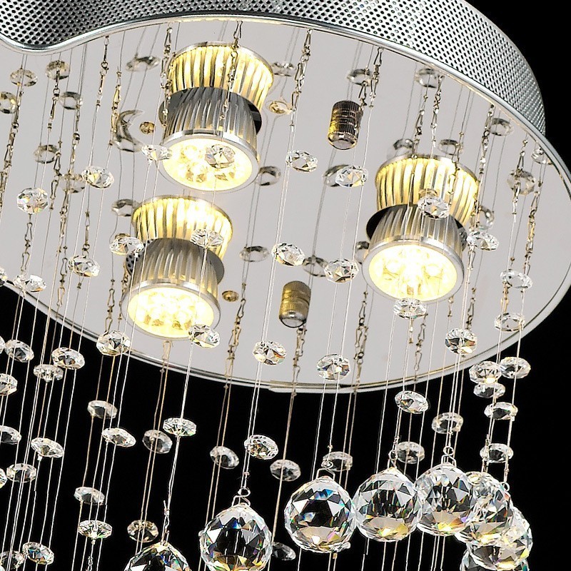Plafonnier suspendu moderne en cristal à 6 lumières, luminaire d'intérieur
