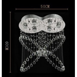 Plafonnier suspendu moderne en cristal à 6 lumières, luminaire d'intérieur