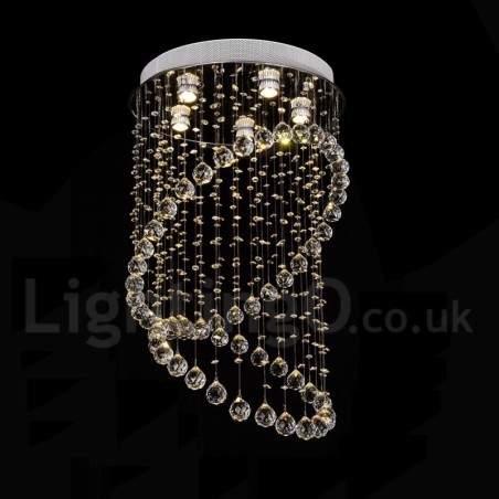 Plafonnier suspendu moderne en cristal à 5 lumières, luminaire d'intérieur Plafonnier suspendu moderne en cristal à 5 lumières, luminaire d'intérieur