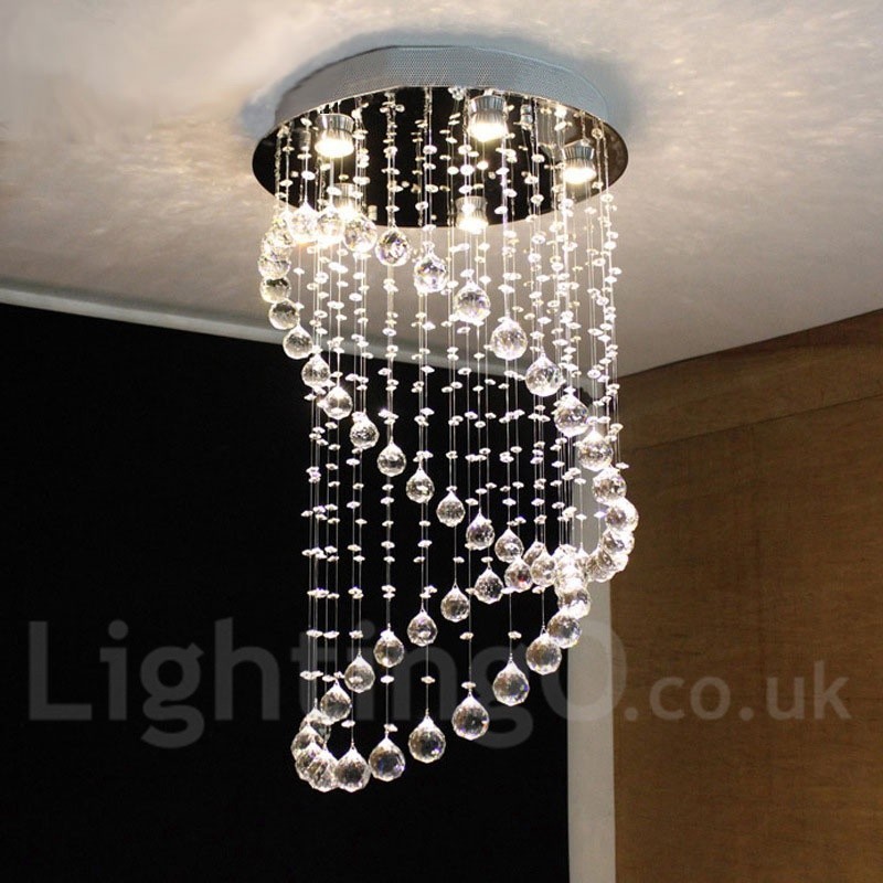 Plafonnier suspendu moderne en cristal à 5 lumières, luminaire d'intérieur