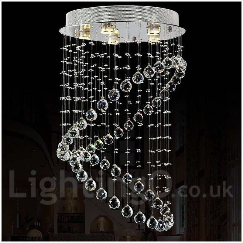 Plafonnier suspendu moderne en cristal à 5 lumières, luminaire d'intérieur