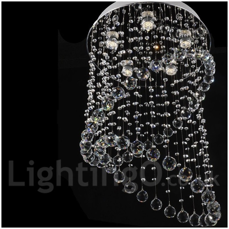 Plafonnier suspendu moderne en cristal à 5 lumières, luminaire d'intérieur