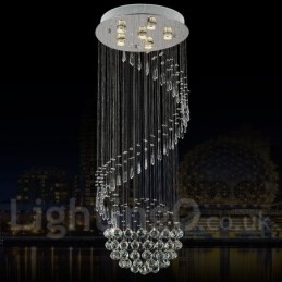 Plafonnier suspendu moderne en cristal à 6 lumières, luminaire d'intérieur