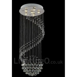 Plafonnier suspendu moderne en cristal à 6 lumières, luminaire d'intérieur