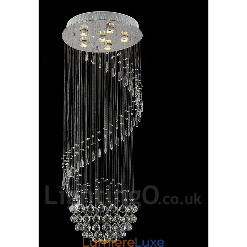 Plafonnier suspendu moderne en cristal à 6 lumières, luminaire d'intérieur