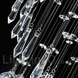 Plafonnier suspendu moderne en cristal à 6 lumières, luminaire d'intérieur