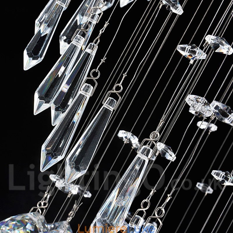 Plafonnier suspendu moderne en cristal à 6 lumières, luminaire d'intérieur