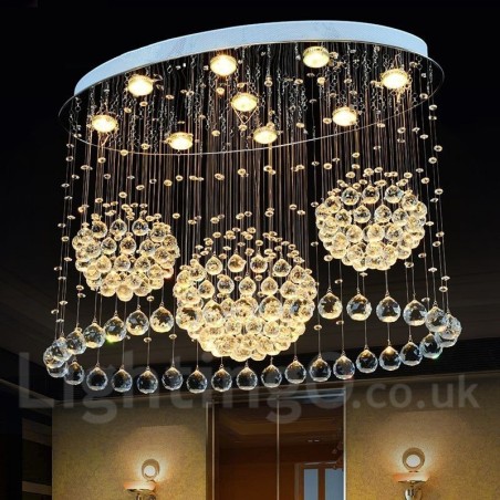 Plafonnier suspendu moderne en cristal à 9 lumières, luminaire d'intérieur Plafonnier suspendu moderne en cristal à 9 lumières, luminaire d'intérieur