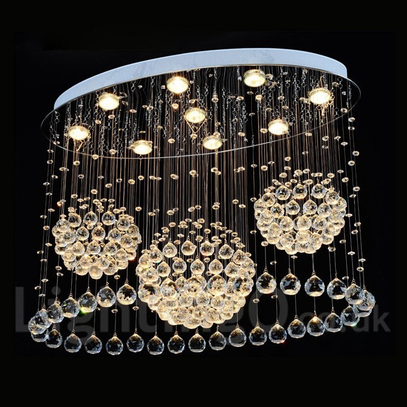 Plafonnier suspendu moderne en cristal à 9 lumières, luminaire d'intérieur
