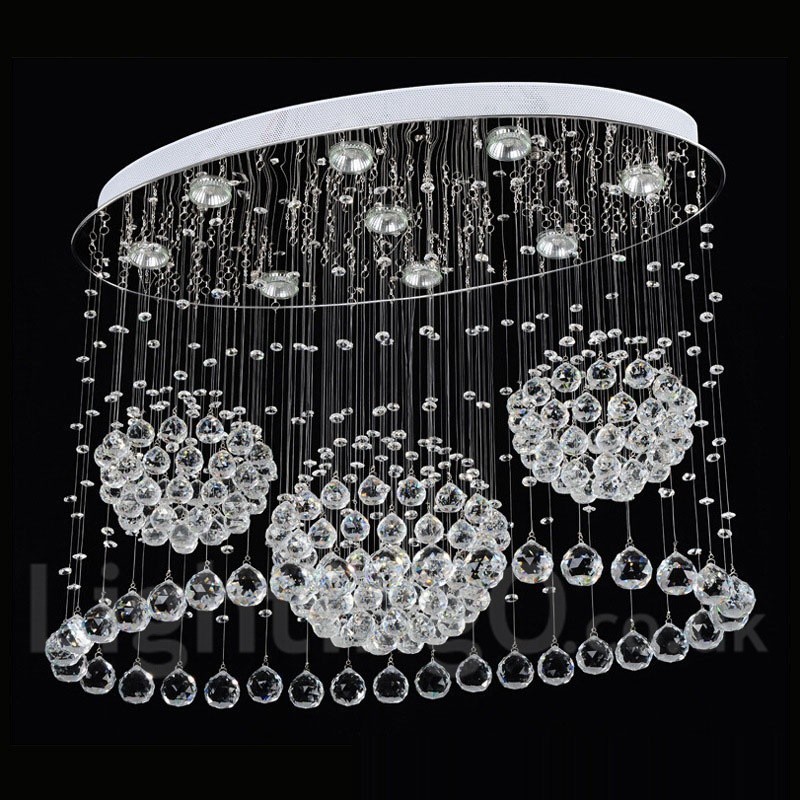 Plafonnier suspendu moderne en cristal à 9 lumières, luminaire d'intérieur