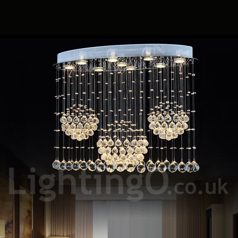Plafonnier suspendu moderne en cristal à 9 lumières, luminaire d'intérieur