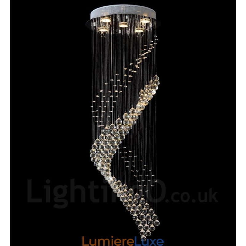 Plafonnier suspendu moderne en cristal à 5 lumières, luminaire d'intérieur