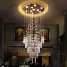 Plafonnier suspendu moderne en cristal à 10 lumières, luminaire d'intérieur