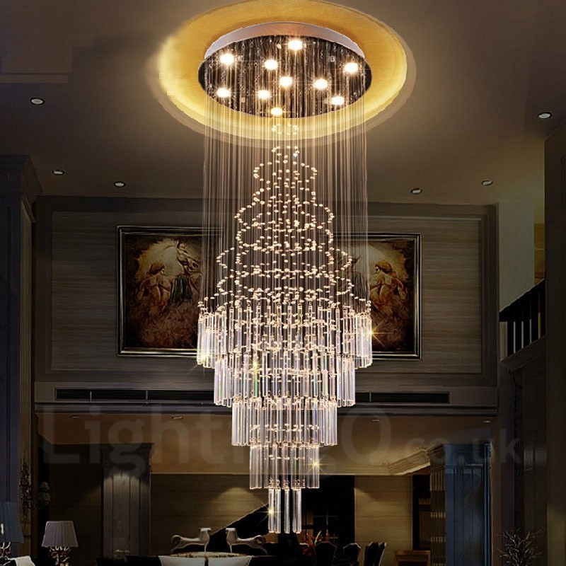 Plafonnier suspendu moderne en cristal à 10 lumières, luminaire d'intérieur