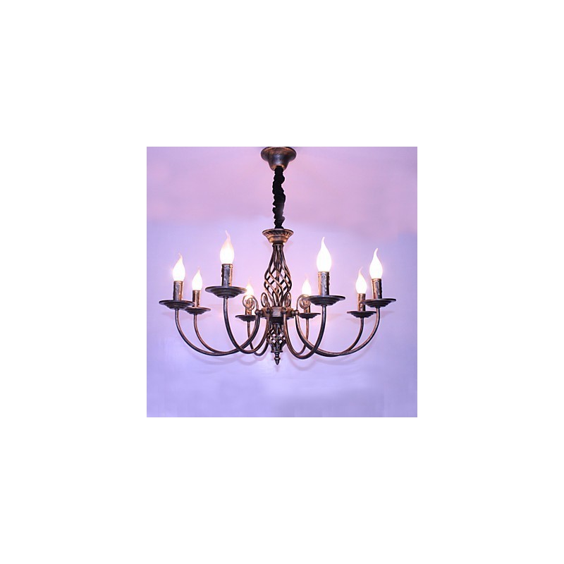Lustre en métal de style bougie de créateurs rétro
