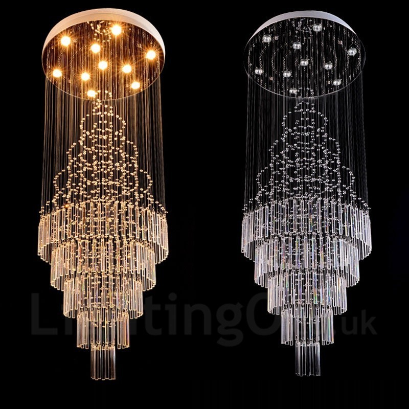 Plafonnier suspendu moderne en cristal à 10 lumières, luminaire d'intérieur